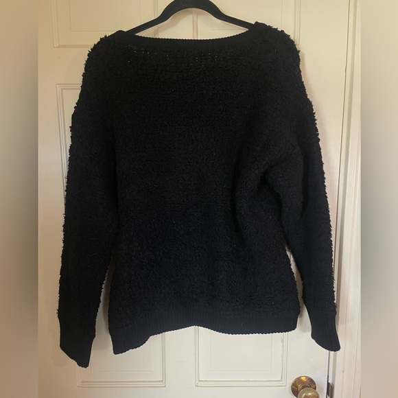 Rag & Bone Jean Women’s Black Wool Textured  Sweater Size Medium Crewneck - Picture 7 of 11
